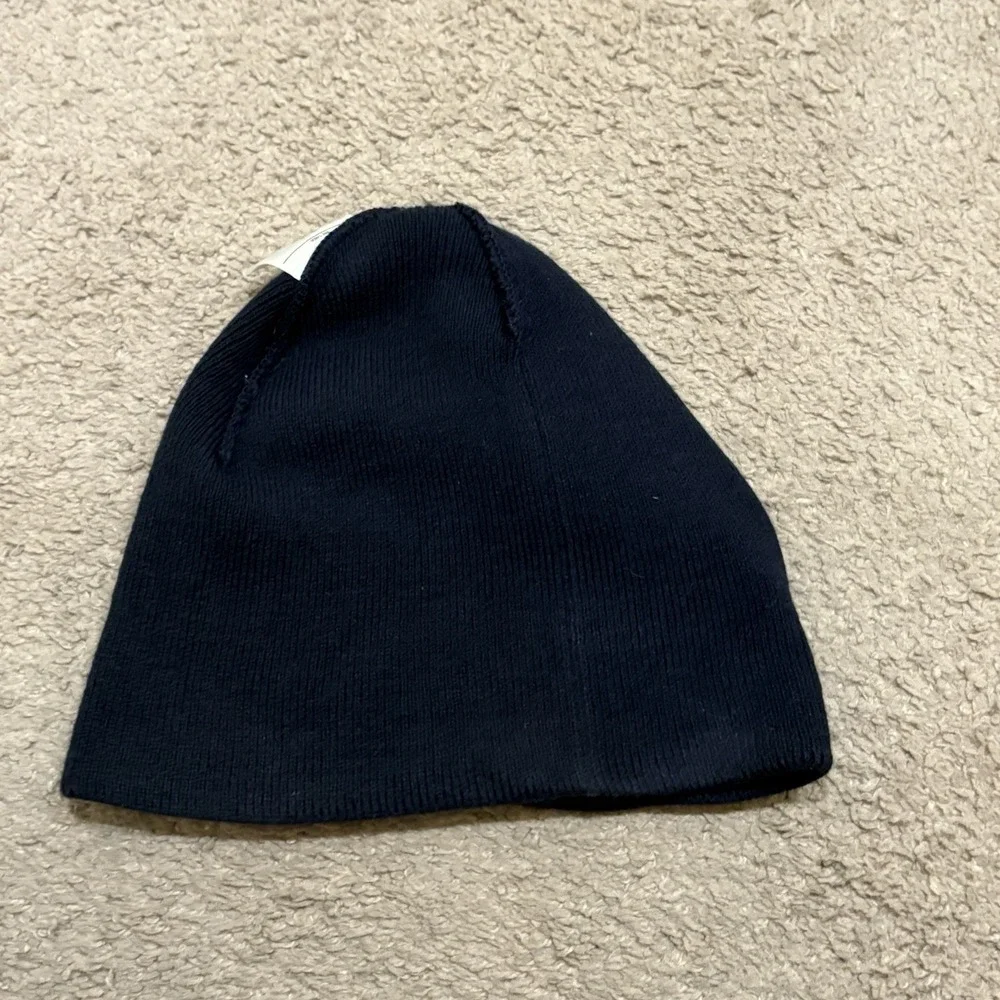 Vintage Carhartt Beanie Striped Embroidered Logo Skull Cap Skate Grunge Y2K